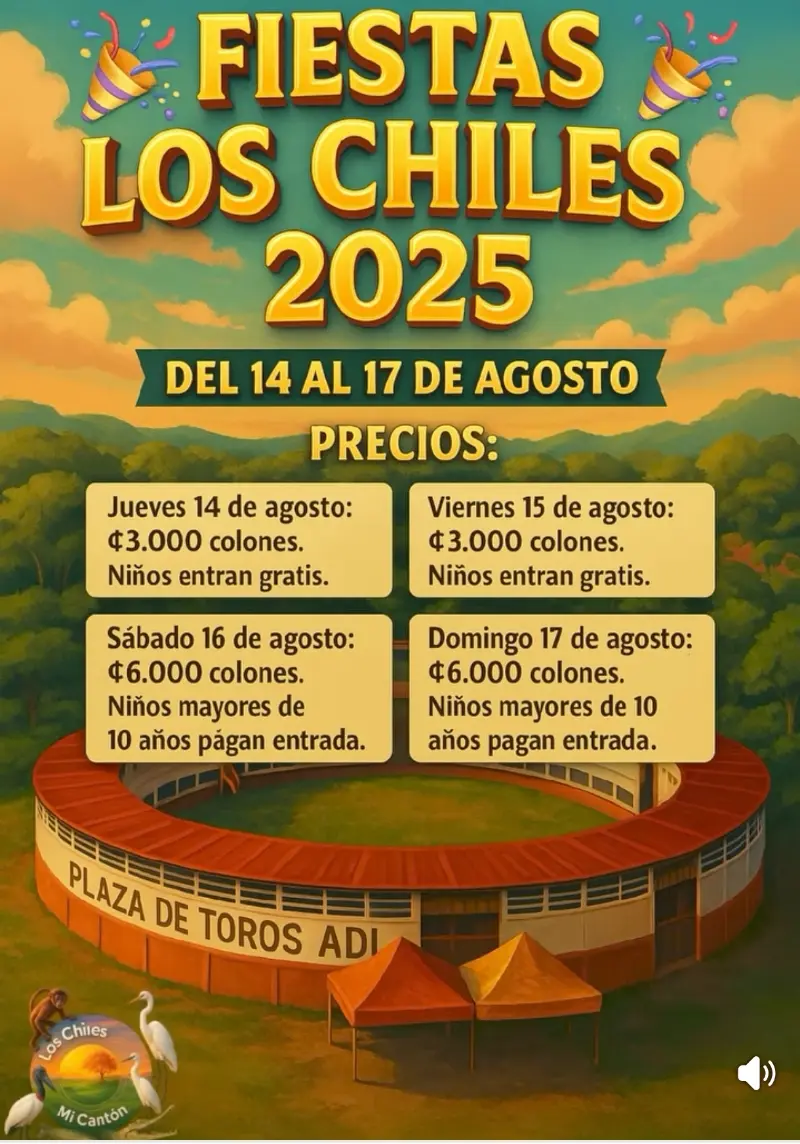 Que hacer hoy en Costa Rica: Del 14 al 17 de agosto viví las tradicionales fiestas de Los Chiles con actividades para toda la familia.