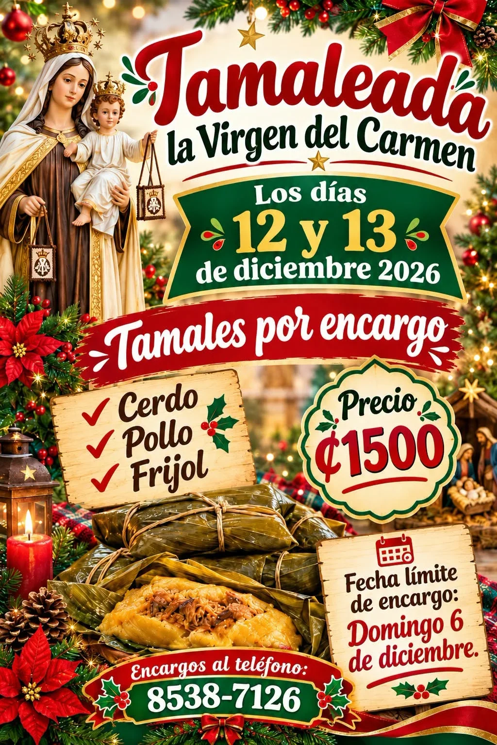 Tamaleada la Virgen del Carmen
