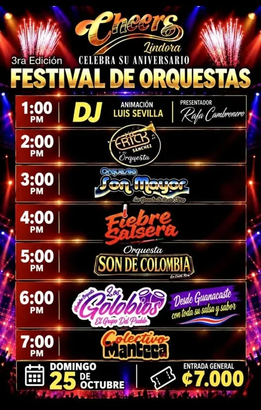 3.ª EDICIÓN DEL FESTIVAL DE ORQUESTAS Cheers Lindora Bar-Rest.
